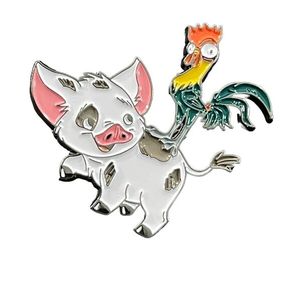 Hei Hei Pua Lapel Pin Moana Princess Pet Rooster Pig Badge Brooch Accessories - Picture 1 of 11